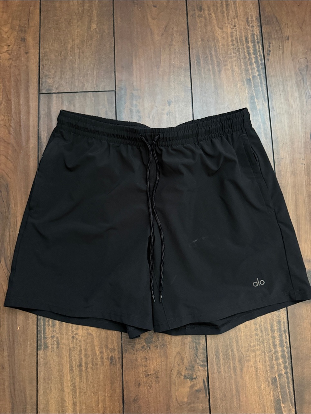 ALO Yoga Men’s Black Athletic Shorts with Drawstring Waist
